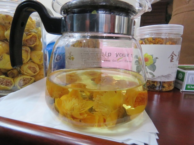  Tea made from the golden flowers was served to us on a number of occasions and is very pretty